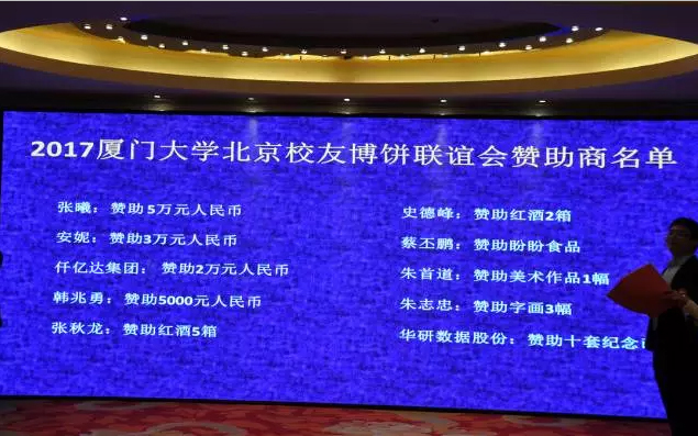 “博餅”是閩南地區(qū)有的傳統(tǒng)形式歡慶，此次活動以這種形式向母校致以美優(yōu)的祝福，也寄托著各地廈人永久母校情和青春回憶的活動。